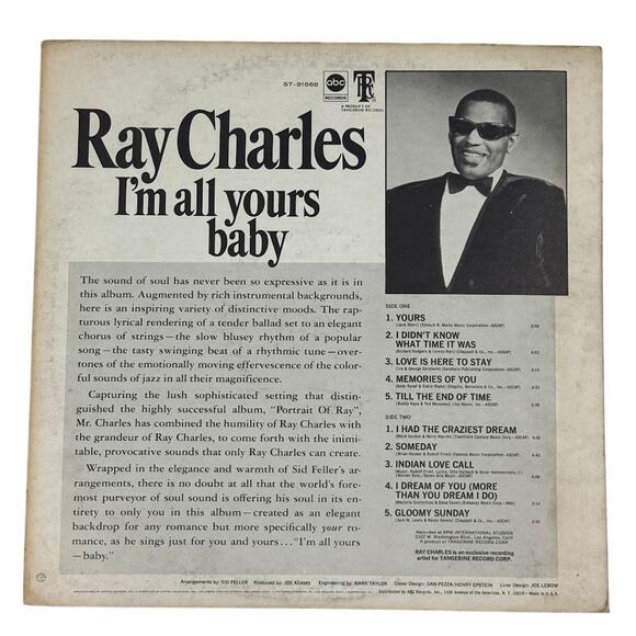 Ray Charles, I’m All Yours – Baby! Vinyl LP, 1970 ABC Records ST-91666 Soul Jazz - Picture 6 of 6